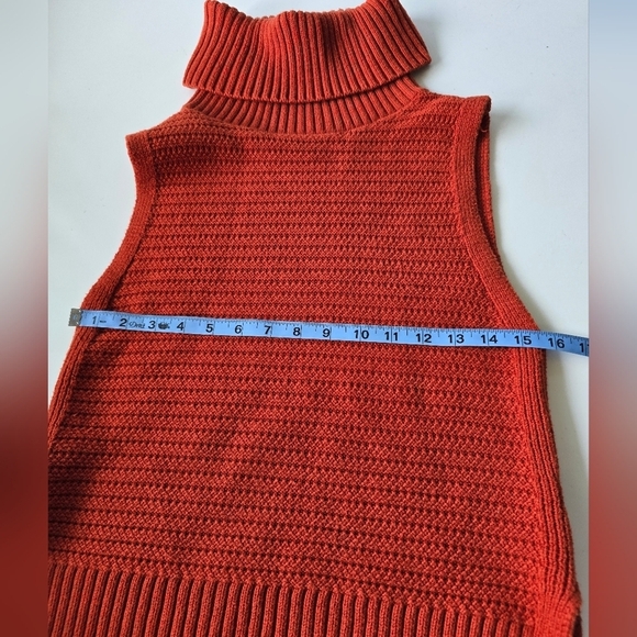 Banana Republic Textured Sleeveless Tutleneck XS Orange Red - Picture 5 of 7